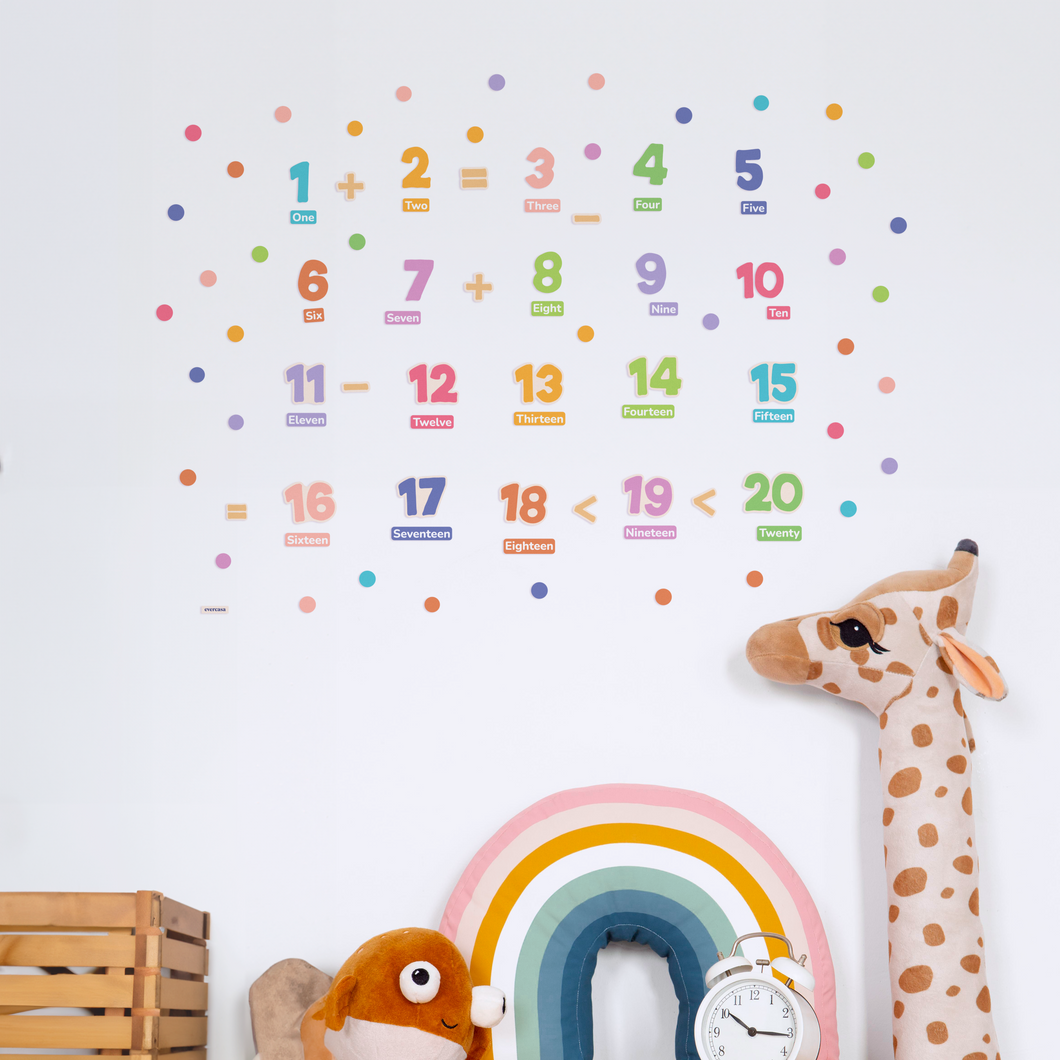 Numbers 1 to 20 Removable Wall Decal