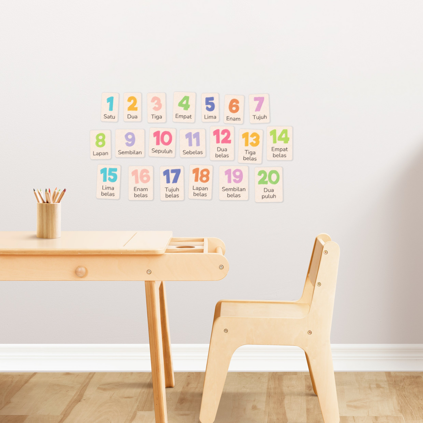 Numbers 1 - 20 Malay