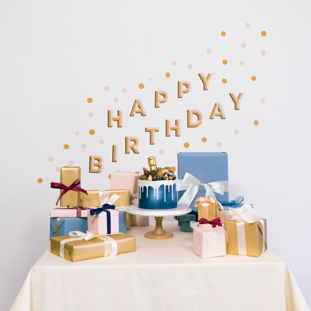 HAPPY BIRTHDAY (Cheery Palette) Removable Wall Decal