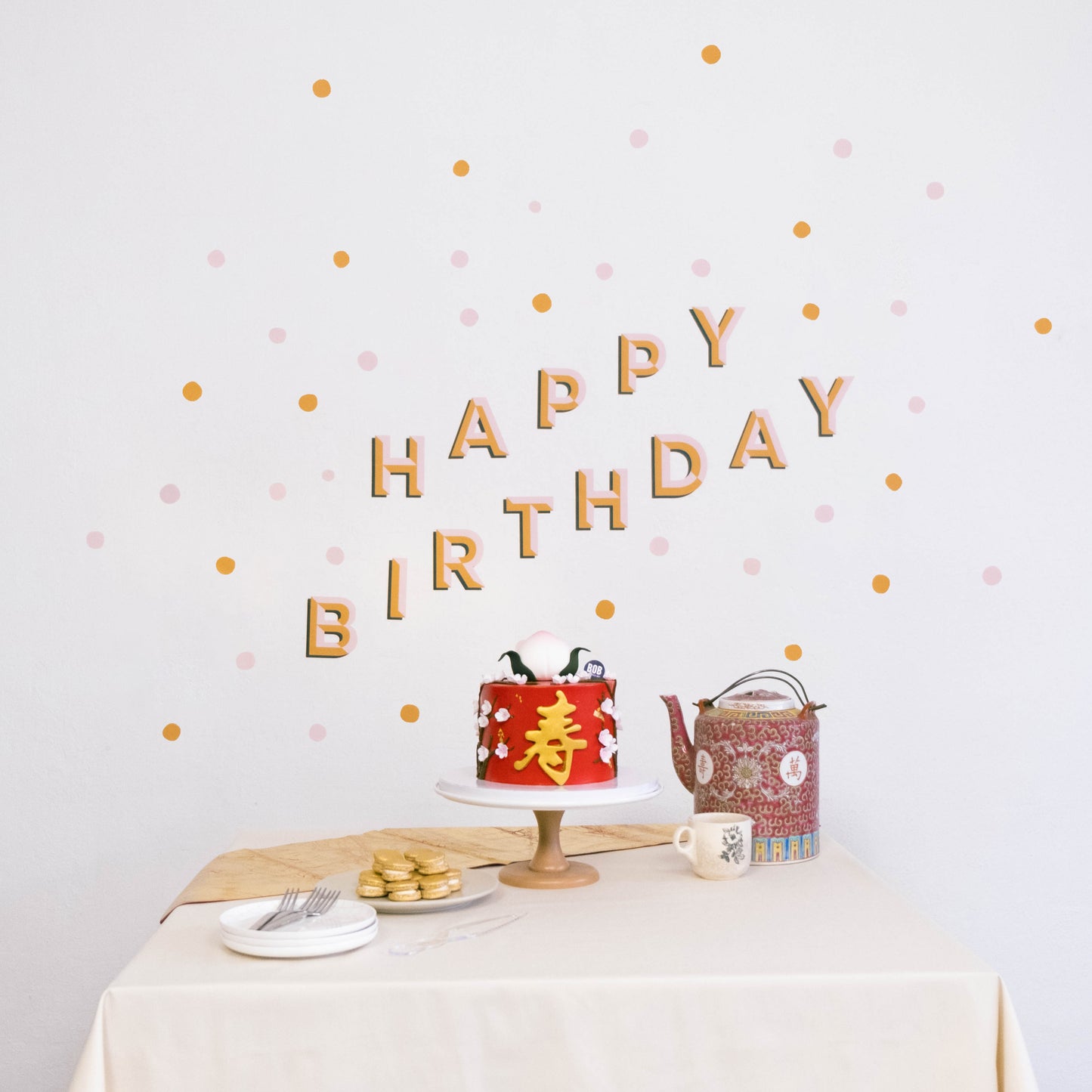 HAPPY BIRTHDAY (Cheery Palette) Removable Wall Decal