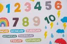 Load image into Gallery viewer, Numbers, Days, &amp; Weather Removable Wall Decal
