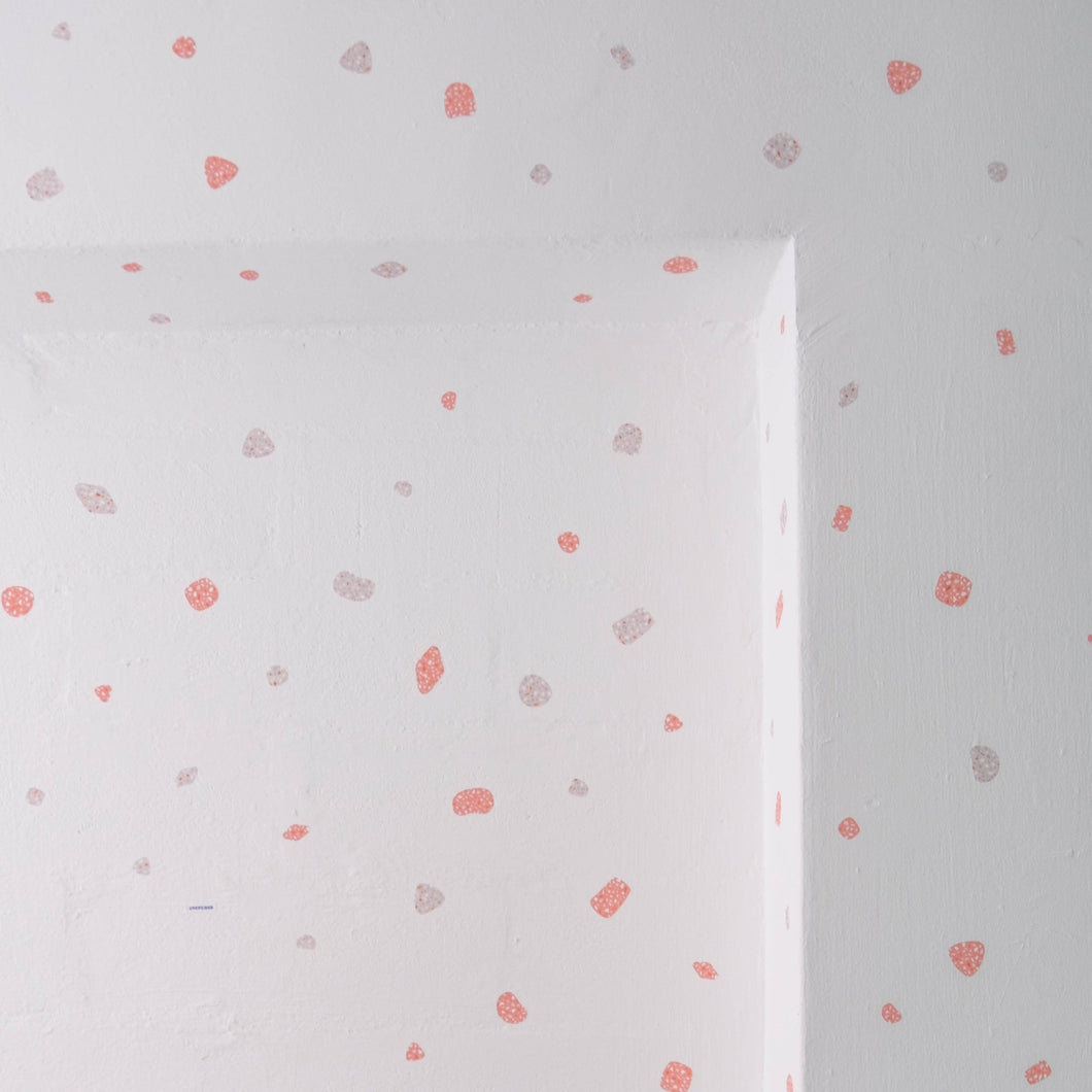 Coral Terrazzo Shapes Removable Wall Decal