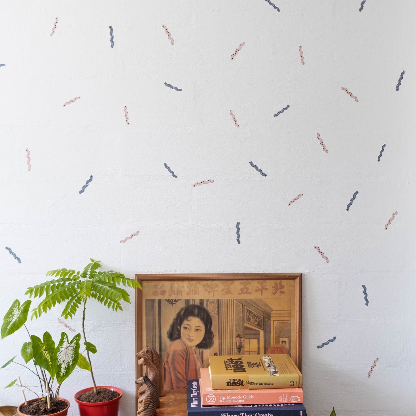 Set of 2 - Terrazzo Squiggly Shapes & Marble Shapes Removable Wall Decal