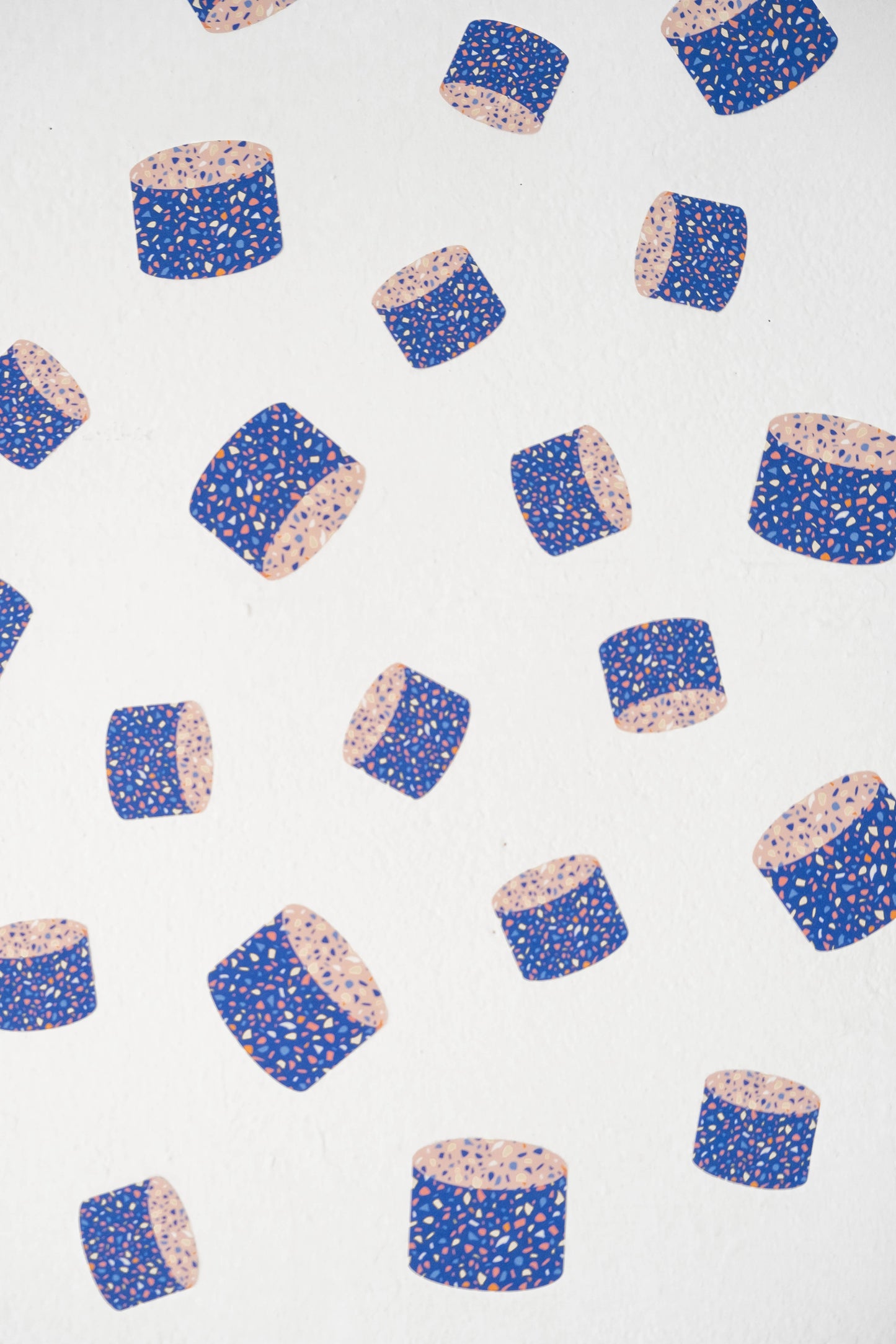 Terrazzo Broad Cylinder Shapes Removable Wall Decal