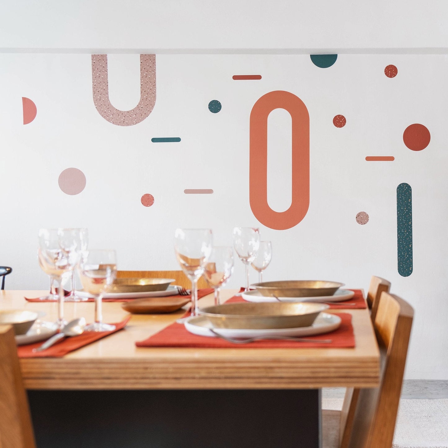 XL Geometry Earthen Removable Wall Decal