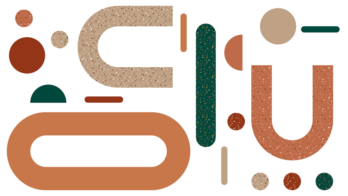 XL Geometry Earthen Removable Wall Decal