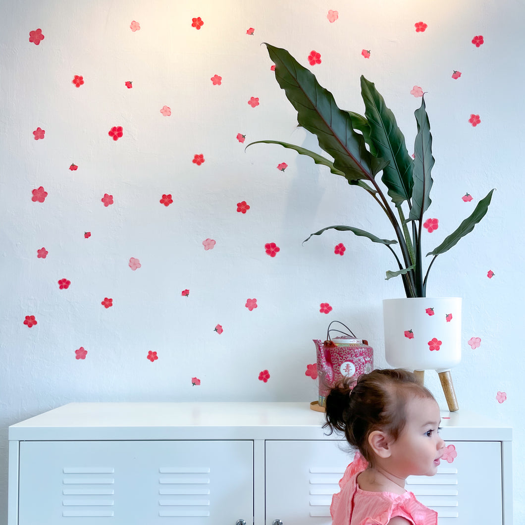 Pink Flowers Removable Wall Decal
