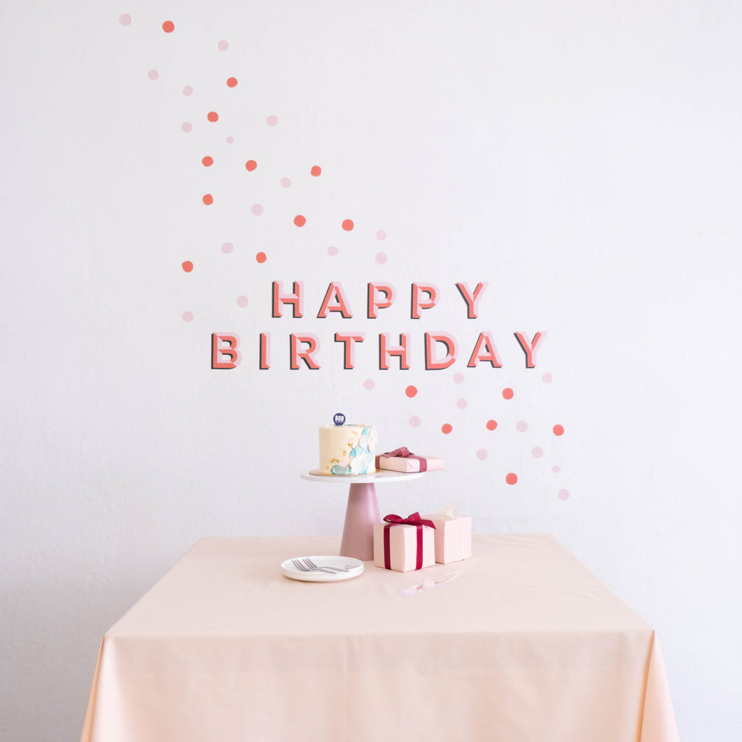 HAPPY BIRTHDAY (Pinksome Palette) Removable Wall Decal