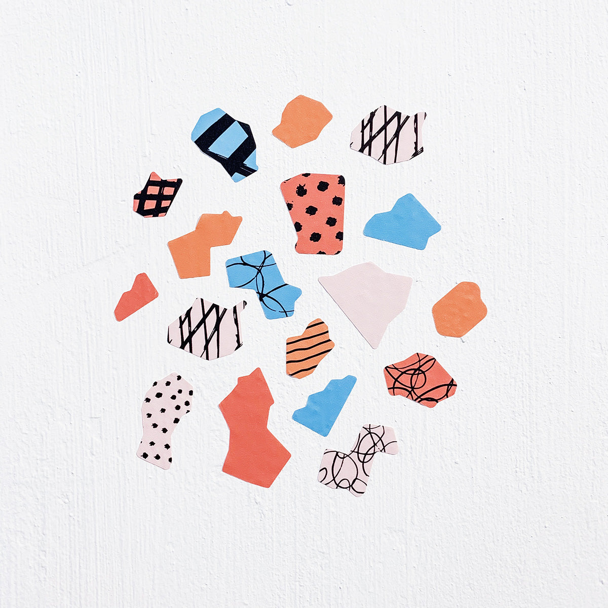 Collage Shapes (Sunset Palette) Removable Wall Decal