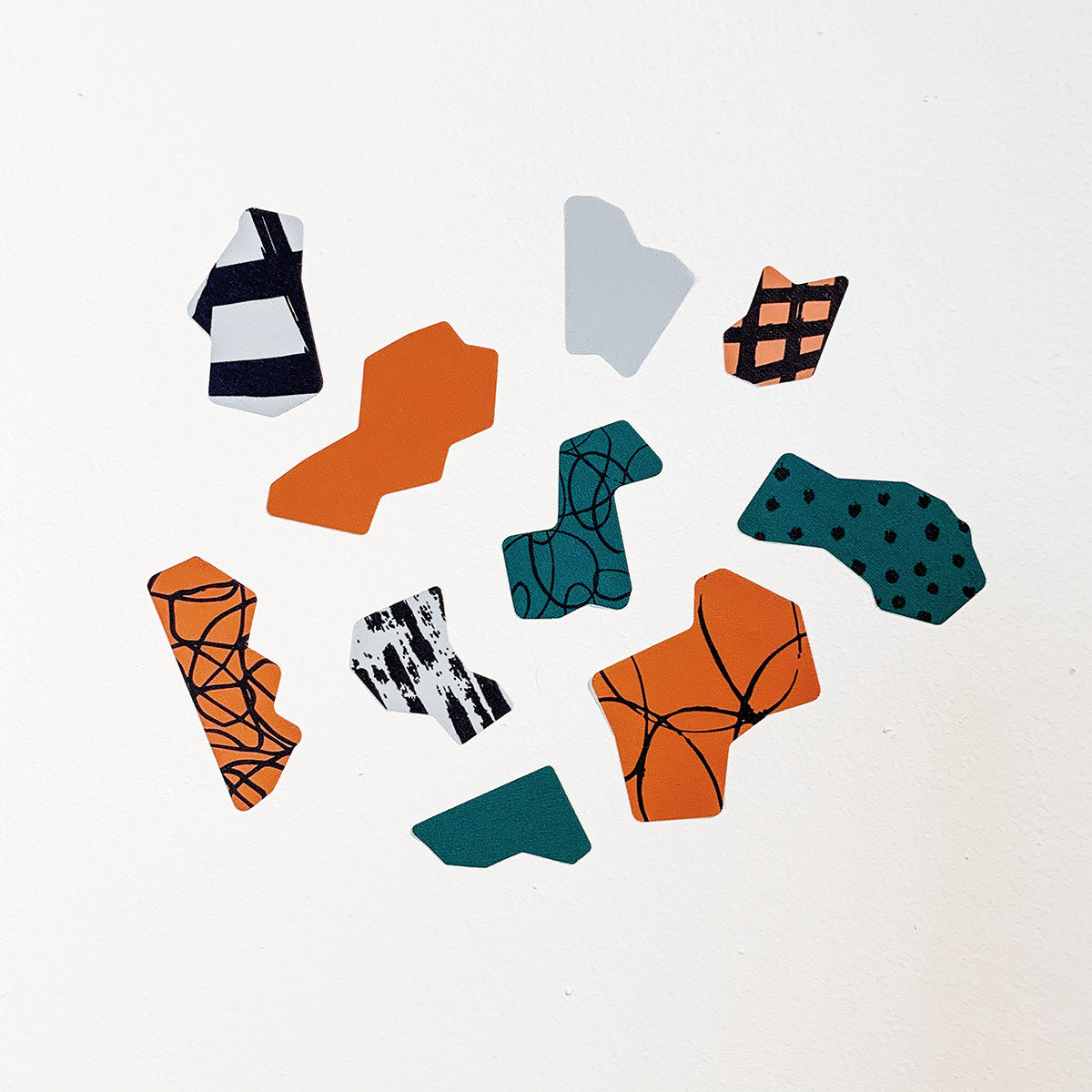 Collage Shapes (Botanical Palette) Removable Wall Decal